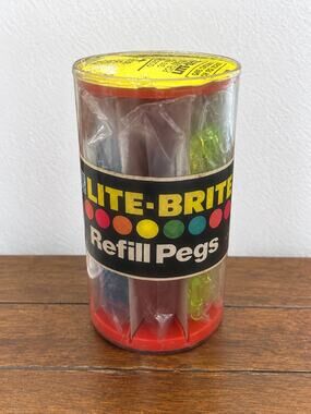 Vintage Lite-Brite Refill Pegs 240 Peg Canister #5463 ColorOriginal Container